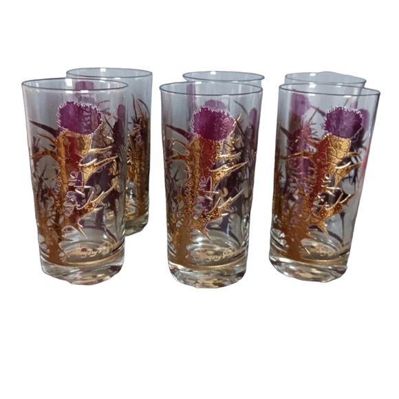 Gregory Duncan mid century 22k gold glasses set of 6 - Picture 1 of 9